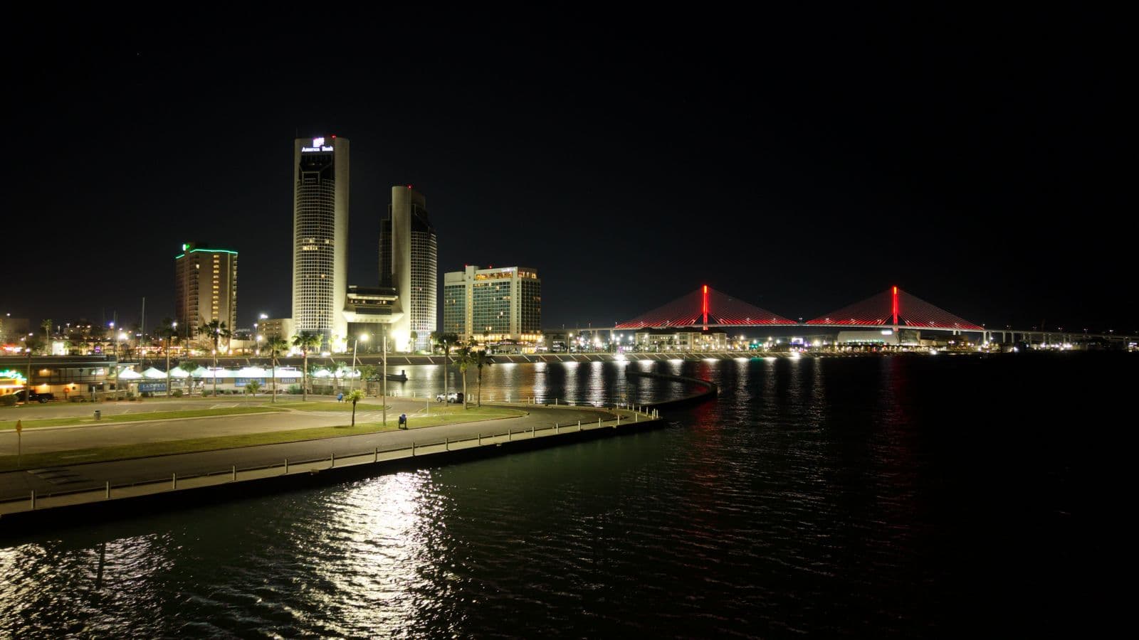Corpus Christi downtown skyline at night